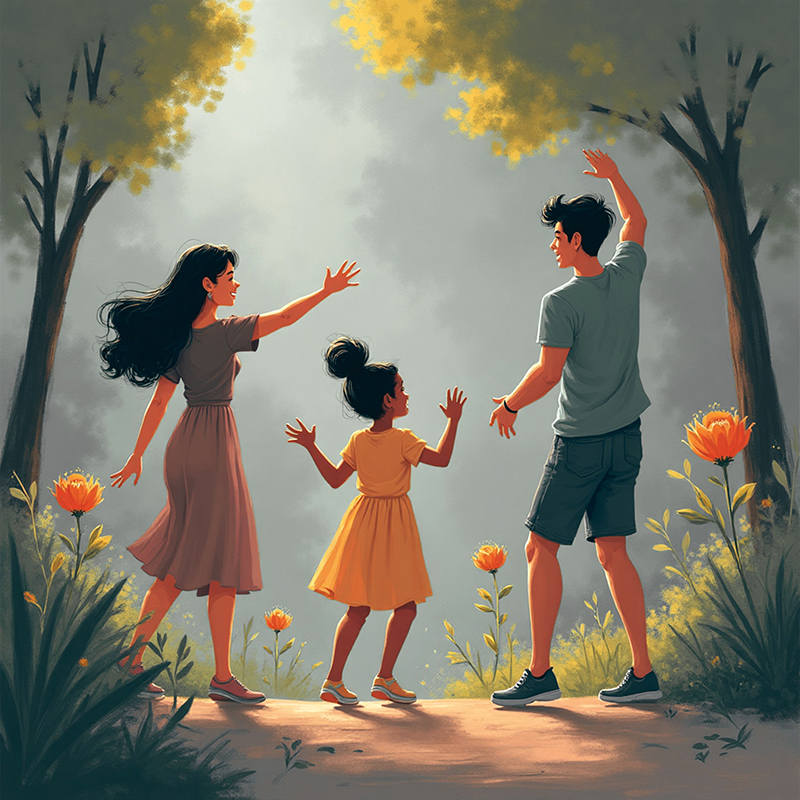 a woman gets healing from nature